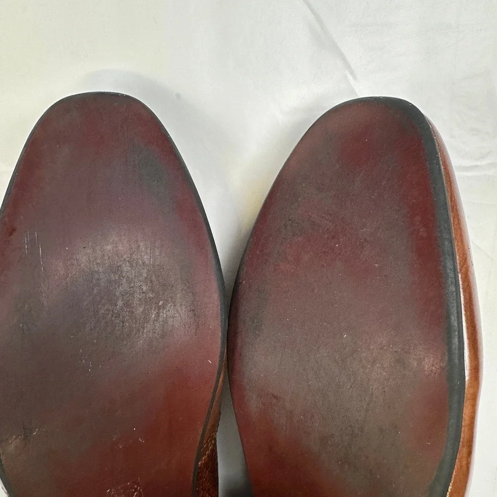Meijiana‎ Lion Head Woven Loafers Men's Size 11 Brown Wingtip Brogue